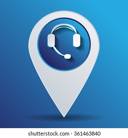headphone icon. help sign, customer support avatar