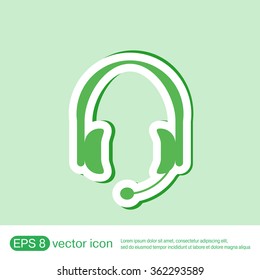 headphone icon. help sign, customer support avatar