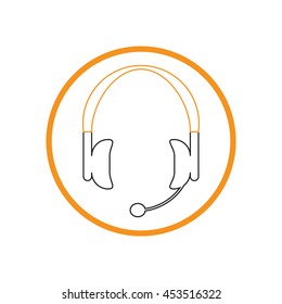 headphone icon. help sign, customer support avatar