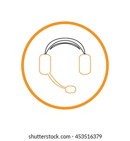 headphone icon. help sign, customer support avatar