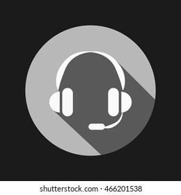 headphone icon. help sign, customer support avatar