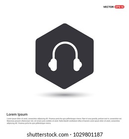 Headphone icon Hexa White Background icon template