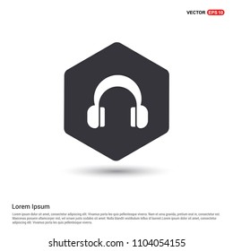 Headphone icon Hexa White Background icon template