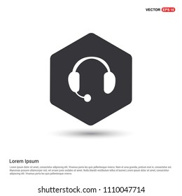 Headphone icon Hexa White Background icon template - Free vector icon
