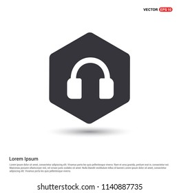 Headphone icon Hexa White Background icon template - Free vector icon
