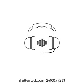 Headphone Icon Illustration. Headphone Line Art