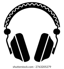 Headphone icon image in simple vector style isolated on background suitable for audio music streaming podcast and sound device themed designs