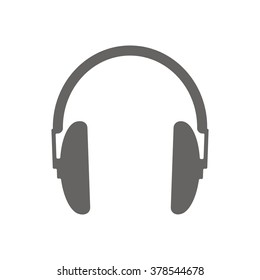 Headphone  icon,  isolated. Flat  design.