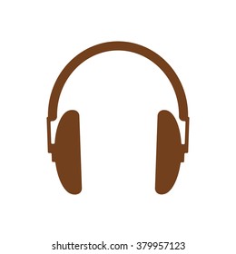 Headphone  icon,  isolated. Flat  design.