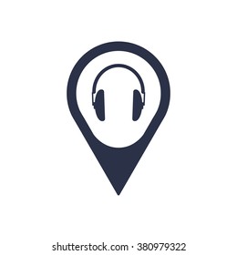Headphone  icon,  isolated. Flat  design.