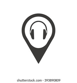  Headphone  icon,  isolated. Flat  design.