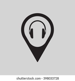   Headphone  icon,  isolated. Flat  design.