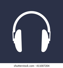 headphone  icon,  isolated. Flat  design.