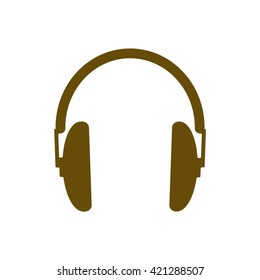 headphone  icon,  isolated. Flat  design.