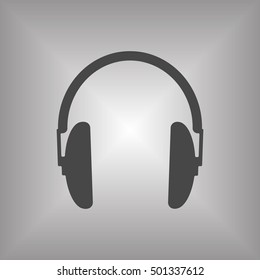 headphone    icon,  isolated. Flat  design.