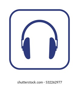  Headphone   icon, isolated. Flat  design. 