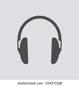  Headphone   icon, isolated. Flat  design. 