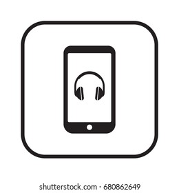  Headphone   icon, isolated. Flat  design. 