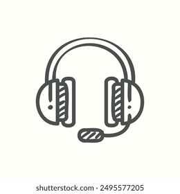 headphone icon, isolated handdrawn icon theme workplace
