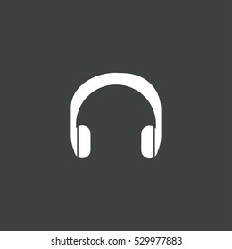 headphone icon isolated on black background