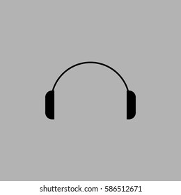 headphone icon. Isolated on gray background
