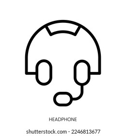 headphone icon. Line Art Style Design Isolated On White Background