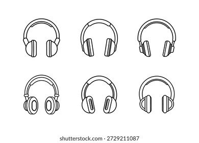 Icono de auriculares Ilustración vectorial de arte de línea