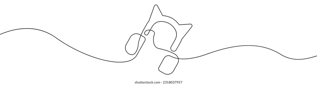 Headphone icon line continuous drawing vector. One line Headset icon vector background. Gaming headphones icon. Continuous outline of a Headphone icon.