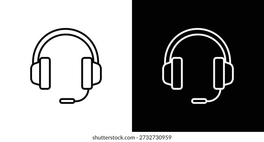 Headphone icon in line design. editable stroke icon.