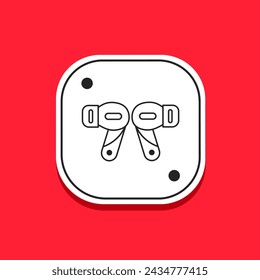 Línea plana del icono de auriculares. Vector de stock.