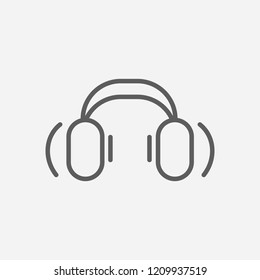 Headphone icon line symbol. Isolated vector illustration of  icon sign concept for your web site mobile app logo UI design.