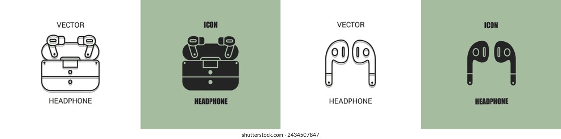 Headphone icon line. Headphone vector illustration.