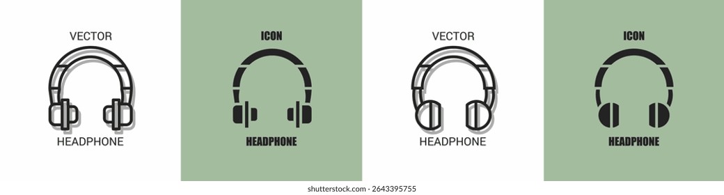 Headphone icon line. Headphone vector illustration.