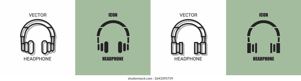 Headphone icon line. Headphone vector illustration.