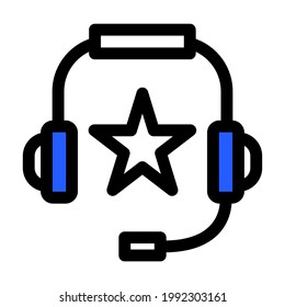 headphone icon lineal style vector illustration