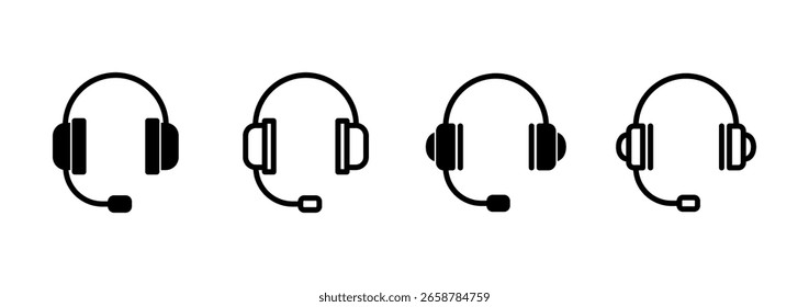 Diseño de logotipo de icono de auriculares. Signo y símbolo de Headvector