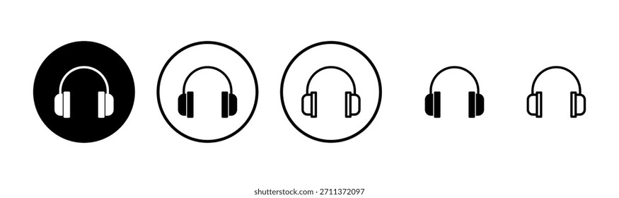 Headphone icon logo design. Headvector sign and symbol