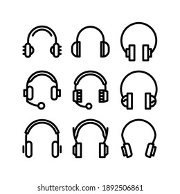 Icono de auriculares o logotipo símbolo de señas aislado ilustración vectorial - Colección de iconos vectoriales de estilo negro de alta calidad
