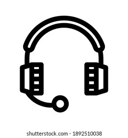 Headphone icon or logo isolated sign symbol vector illustration - high quality black style vector icons
