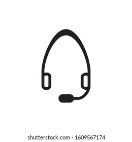 Headphone icon. Music button. Logo design element