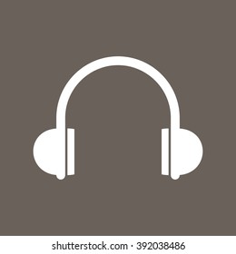 Headphone Icon on Dark Gray Color. Eps-10.