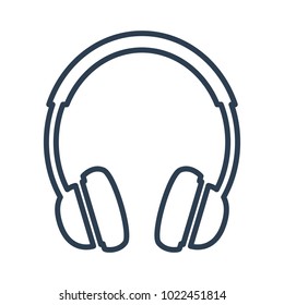 Headphone icon on white background. Vector illustration