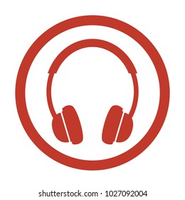 Headphone icon on white background. Vector illustration
