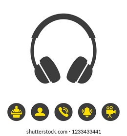 Headphone icon on white background. Vector illustration