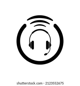 icono de auriculares en fondo blanco