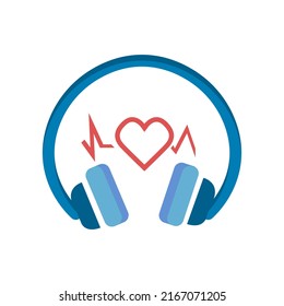 headphone icon on a white background, vector illustration