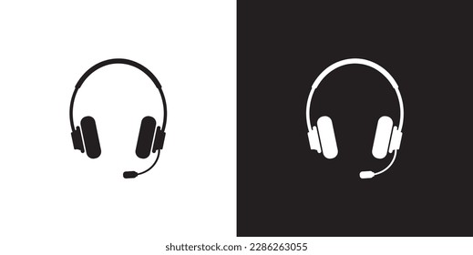 icono de auriculares en fondo blanco