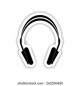 headphone icon on a white background with shadow