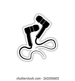 headphone icon on a white background with shadow
