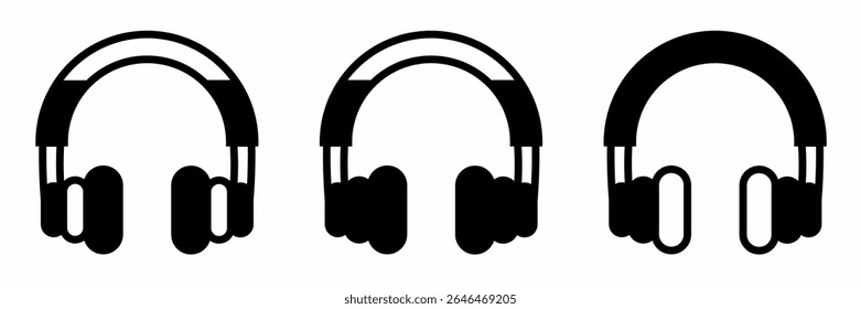 Headphone icon on white background. Vector logo headphone illustration.